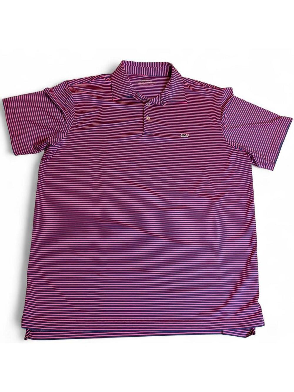 Vineyard Vines Men's On-The-Go Sankaty Polo Shirt L Pink and